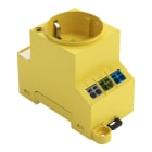 WAGO - Schaltschrank-Steckdose, zur Tragschienen- und Schraubmontage, für Stecker Typ F, CEE 7/4 (SCHUKO®), signalgelb
