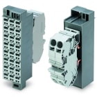 WAGO - Potentialblock, Aufdruck 1-24, mit 2 Einspeiseklemmen + Abschlussplatte, dunkelgrau