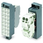 WAGO - Potentialblock, Aufdruck 1-24, mit 2 Einspeiseklemmen + Abschlussplatte, dunkelgrau