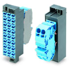 WAGO - Potentialblock, Aufdruck 1-24, mit 2 Einspeiseklemmen + Abschlussplatte, dunkelgrau