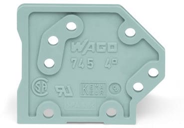 WAGO - Abschlussplatte, 1,5mm dick, anrastbar, grau