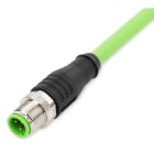 WAGO - ETHERNET-Leitung, M12D-Stecker, axial, 4-polig, grün