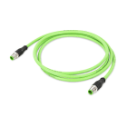 WAGO - ETHERNET-Leitung, M12D-Stecker, axial, M12D-Stecker, axial, grün