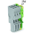 WAGO - 1-Leiter-Federleiste, CAGE CLAMP®, 4mm², grün-gelb/grau