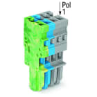WAGO - 1-Leiter-Federleiste, CAGE CLAMP®, 4mm², grau/blau/grün-gelb