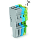 WAGO - 1-Leiter-Federleiste, CAGE CLAMP®, 4mm², grau/grün-gelb/grau