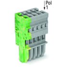 WAGO - 1-Leiter-Federleiste, CAGE CLAMP®, 4mm², grau/grün-gelb