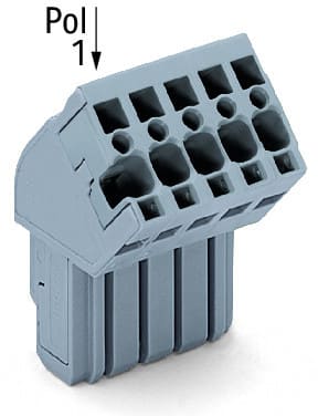 WAGO - 1-Leiter Federleiste, abgewinkelt, CAGE CLAMP®, 4mm², grau