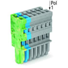 WAGO - 1-Leiter-Federleiste, CAGE CLAMP®, 4mm², grau/blau/grün-gelb