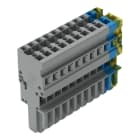 WAGO - 1-Leiter-Federleiste, CAGE CLAMP®, 4mm², grün-gelb/blau/grau