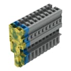 WAGO - 1-Leiter-Federleiste, CAGE CLAMP®, 4mm², grau/blau/grün-gelb