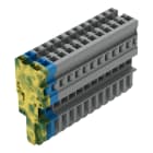 WAGO - 1-Leiter-Federleiste, CAGE CLAMP®, 4mm², grau/blau/grün-gelb