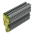 WAGO - 1-Leiter-Federleiste, CAGE CLAMP®, 4mm², grau/grün-gelb