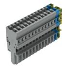 WAGO - 1-Leiter-Federleiste, CAGE CLAMP®, 4mm², grün-gelb/blau/grau