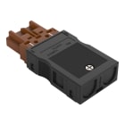 WAGO - Brückungsstecker, mit montiertem Zugentlastungsgehäuse, 3-polig, braun