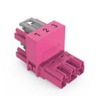 WAGO - h-Verteiler, 3-polig, Kod. B, pink