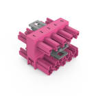 WAGO - 3-fach-Verteiler, 5-polig, Kod. B, pink