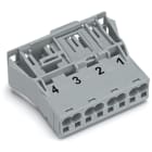 WAGO - Snap-In-Stecker, 4-polig, Kod. B, grau