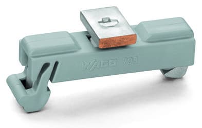 WAGO - Träger mit Ableitfuß, parallel zur Tragschiene, 15mm lang, grau