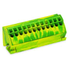 WAGO - PE-Anschlussblock, für Sammelschienen 10x3, Push-in CAGE CLAMP®, grün-gelb