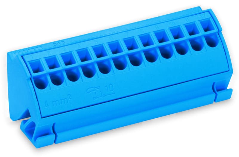 WAGO - Anschlussblock, für Sammelschienen 10x3, ohne Drücker, lichtgrau