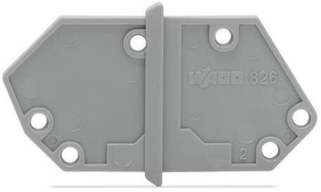 WAGO - Abschlussplatte, anrastbar, 1,5mm dick, grau