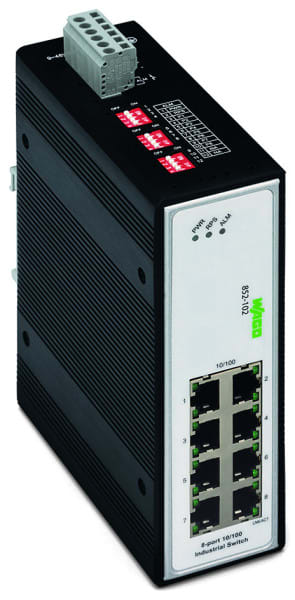 WAGO - Industrial-Switch, 8 Ports 100Base-TX, schwarz