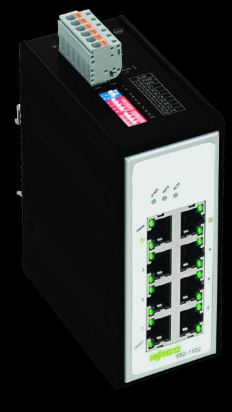 WAGO - Industrial-Switch, 8 Ports 1000Base-T, schwarz