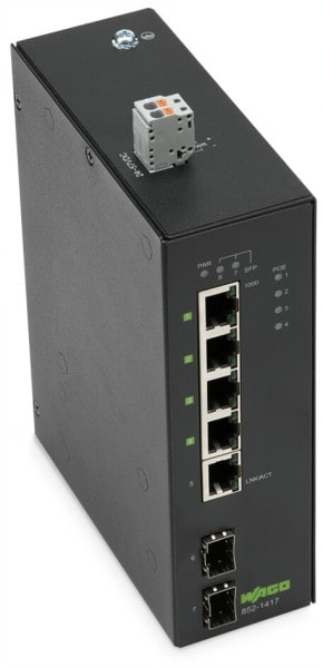 WAGO - Industrial-ECO-Switch, 5 Ports 1000Base-T, 2-Slot 1000BASE-SX/LX