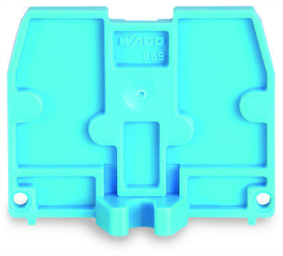 WAGO - Abschlussplatte, mit Befestigungsflansch M3, 2,5mm dick, blau