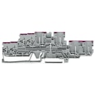 WAGO - 4-Leiter/4-Pin-Doppelstock-Basisklemme, 4-Leiter/4-Pin-Durchgangsklemme, 2,5mm², grau