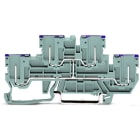 WAGO - 4-Pin-Doppelstock-Basisklemme, 4-Pin-Durchgangsklemme, L, grau