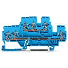 WAGO - 3-Leiter-Doppelstockklemme, Durchgangs-/Durchgangsklemme, N/N, blau