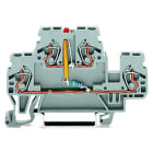 WAGO - Bauelementklemme, Doppelstock, LED rot, grau