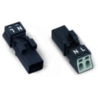 WAGO - Stecker, 2-polig, Kod. A, schwarz
