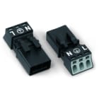 WAGO - Stecker, 3-polig, Kod. A, schwarz