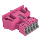 WAGO - Snap-In-Buchse, 5-polig, Kod. B, pink
