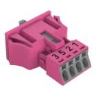 WAGO - Snap-In-Stecker, 4-polig, Kod. B, pink