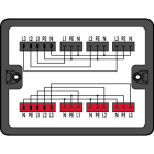 WAGO - Verteilerbox, Dreh- auf Wechselstrom (400 V/230V), 2 Eingänge, schwarz