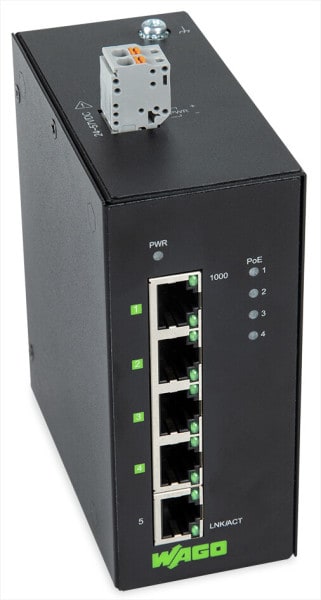 WAGO - Industrial-ECO-Switch, 5 Ports 1000Base-T, 4 * Power over Ethernet