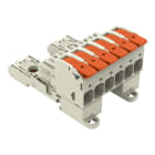 WAGO - 1-Leiter-Federleiste, Hebel, Push-in CAGE CLAMP®, lichtgrau