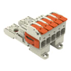 WAGO - 1-Leiter-Federleiste, Hebel, Push-in CAGE CLAMP®, lichtgrau