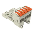 WAGO - 1-Leiter-Federleiste, Hebel, Push-in CAGE CLAMP®, lichtgrau