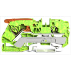 WAGO - 2-Leiter-Schutzleiterklemme, mit Hebel und Push-in CAGE CLAMP®, 10mm², grün-gelb