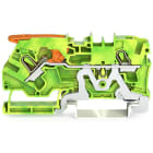 WAGO - 2-Leiter-Schutzleiterklemme, mit Hebel und Push-in CAGE CLAMP®, 4mm², grün-gelb