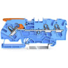WAGO - 3-Leiter-Durchgangsklemme, mit Hebel und Push-in CAGE CLAMP®, 4mm², blau