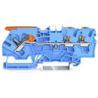 WAGO - 3-Leiter-Durchgangsklemme,mit Hebel und Drücker,4 mm²,blau