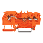 WAGO - 3-Leiter-Durchgangsklemme,mit Hebel und Drücker,2,5 mm²,orange