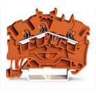WAGO - 3-Leiter-Durchgangsklemme,mit Drücker,2,5 mm²,orange