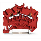 WAGO - 3-Leiter-Durchgangsklemme,mit Drücker,2,5 mm²,rot